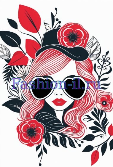 Логотип Модная девушка в очках